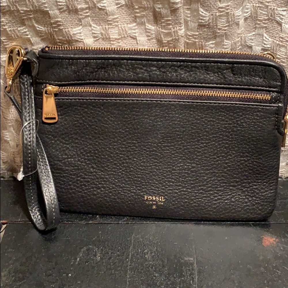 NWOT Fossil leather convertible minipurse/wristlet